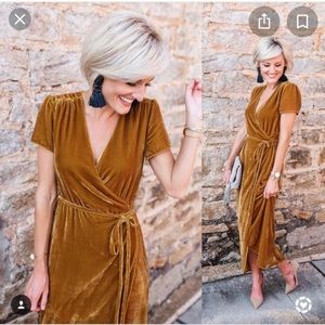 Luxe Velvet WAYF Next To You Wrap Dress